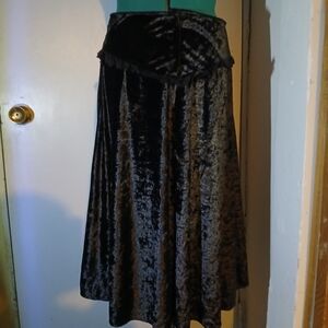 Chic Black Velvet A-Line Skirt
